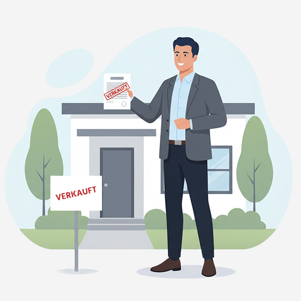 Immobilien erfolgreich verkaufen Ein Mensch ist zufrieden mit seinem Immobilien-Verkauf