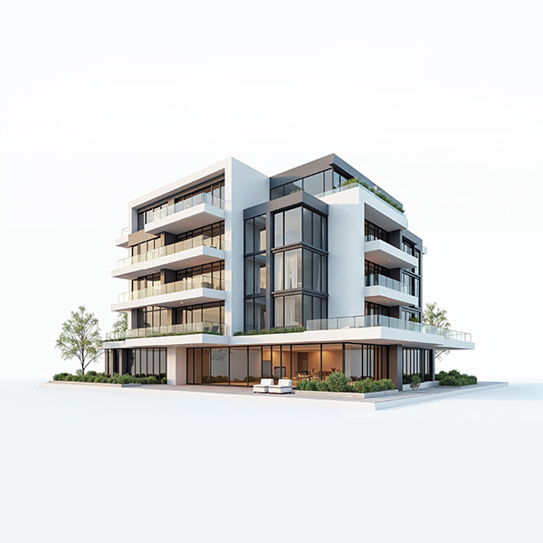 Immobilien erfolgreich verkaufen 3D Modell einer modernen Wohnimmobilie